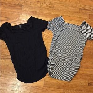 GAP Maternity TWO modern tees black and white size M